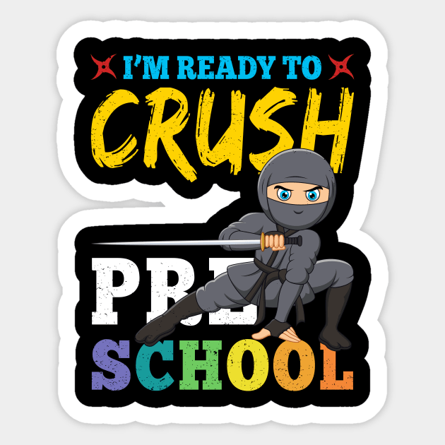 Ninja Preschool Rocks Gift First Day of School Sticker by kateeleone97023